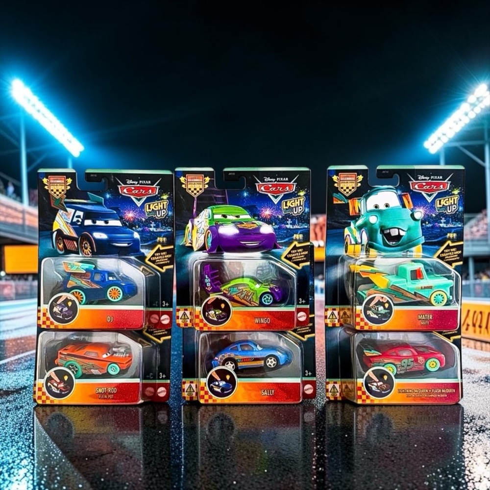 2026 DISNEY PIXAR CARS LIGHT UP RACE TO CELEBRATE SET OF 6  **NEW RELEASES**